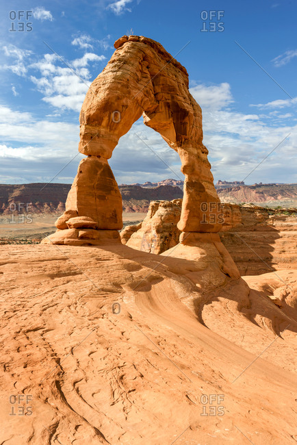 The iconic, self standing arch, Delicate Arch, at Arches National Park in Utah