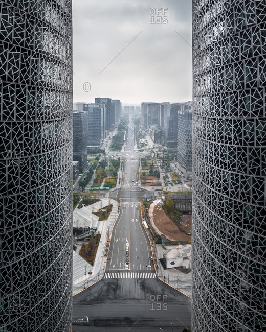 March 24, 2019: Aerial view of International Finance Centre, Chengdu, China