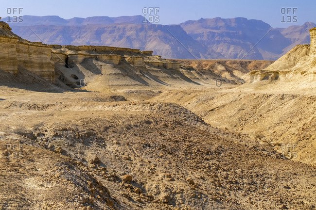 Eroded cliffs made of marl, Dead Sea region, Israel