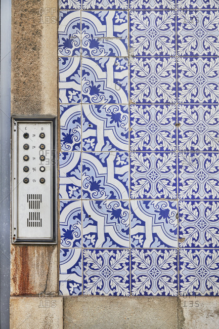 Close-Up Of Doorbells and decorative tiles, Lisbon, Portugal