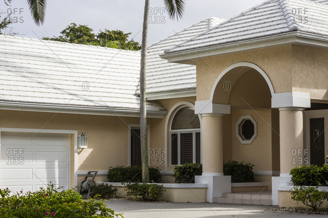 Detail of a private residence in the Pelican Beach area of Naples, Florida.