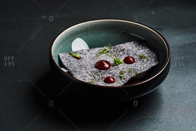 haute cuisine dessert stock photos - OFFSET