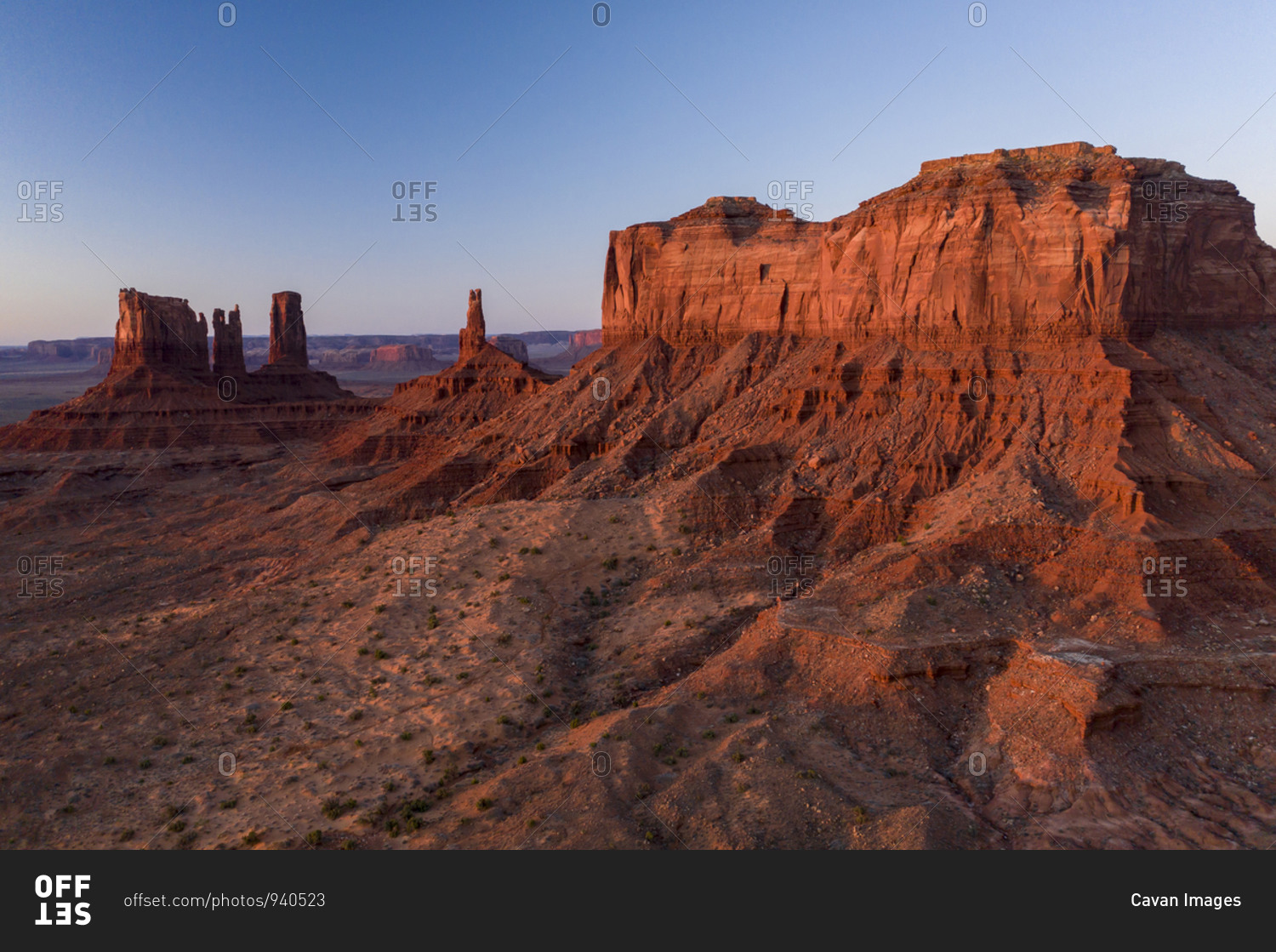 Aerial Panoramas of Desert Landscape of Iconic Monument Valley