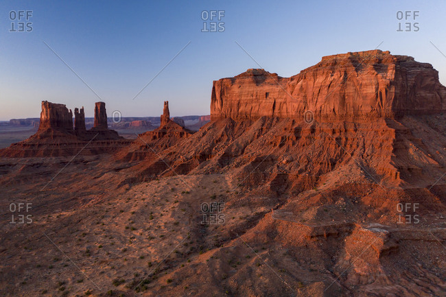Aerial Panoramas of Desert Landscape of Iconic Monument Valley