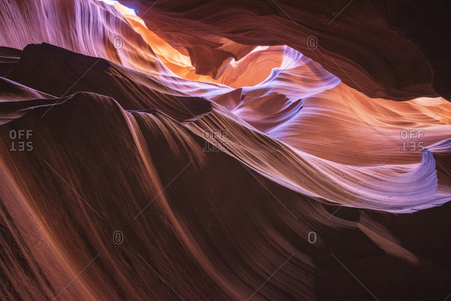 Inside of Antelope canyon, color and textures