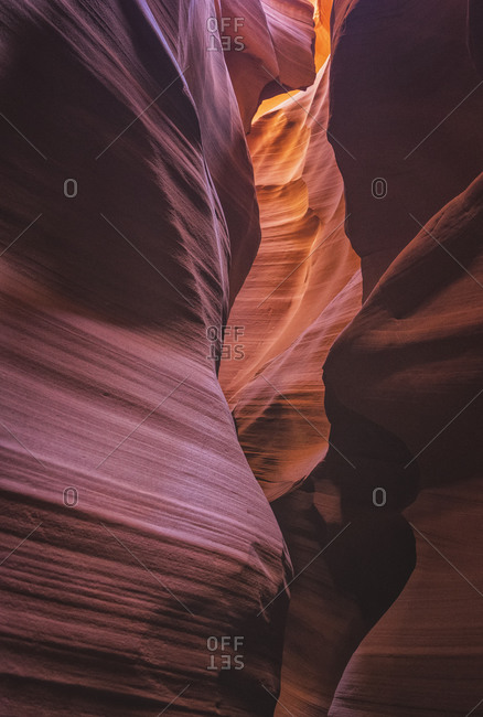 Inside of Antelope canyon, color and textures
