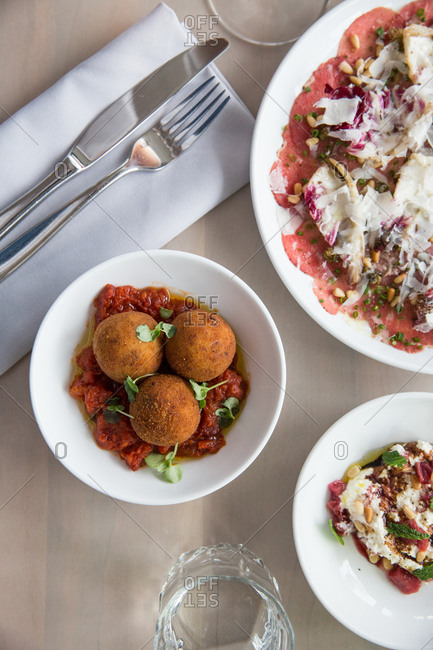 Arancini Italian snacks on table