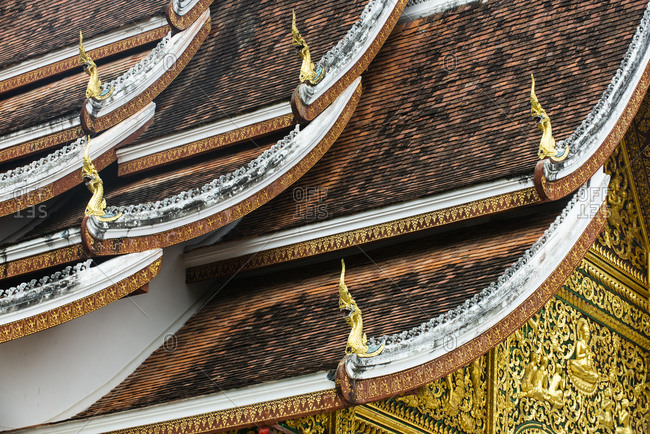 Detail of the Royal Palace\'s roof in Luang Prabang, Laos