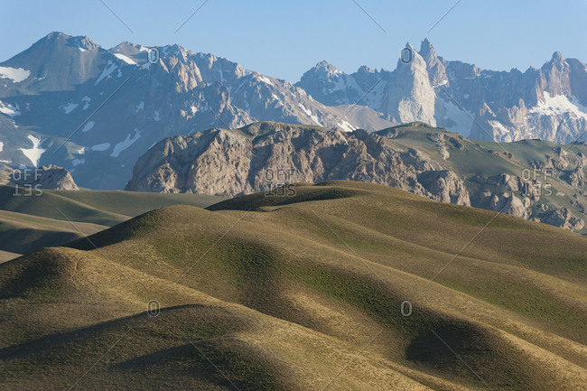 A remote valley in mountainous Bamiyan province below the Koh-i-Baba mountain range