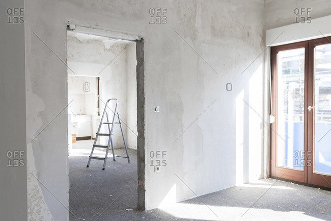 Ladder in a flat during refurbishment