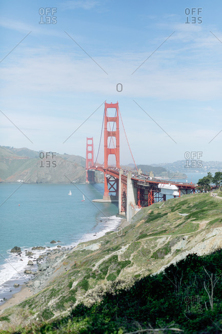 San Francisco Golden Gate Bridge over the bay