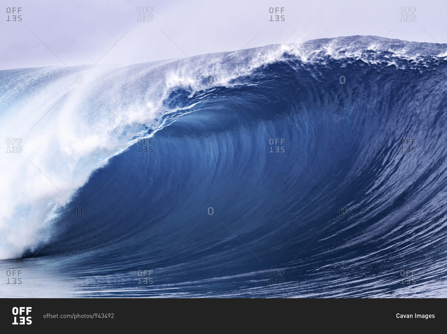 Perfect wave in Papeete Tahiti stock photo - OFFSET