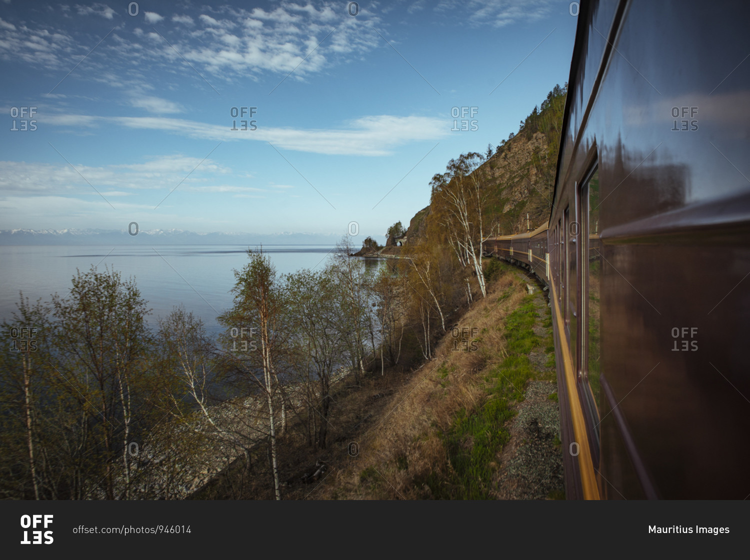 Trans-Siberian Railway at Lake Baikal, Siberia, Russia