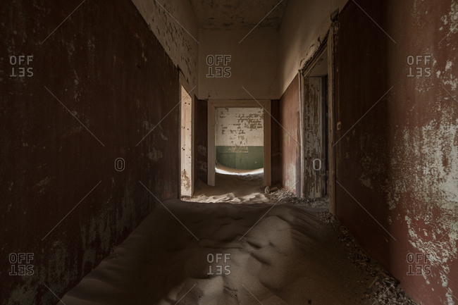 Abandoned house filled with sand, Kolmannskuppe, Namibia