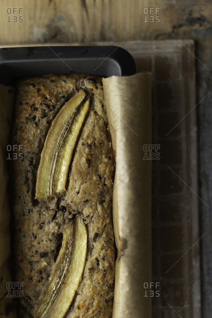 Just baked Banana bread with Chocolate chips and walnut