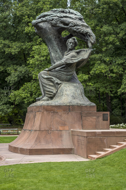 August 18, 2018: Chopin monument in Lazienki Park (Royal Spa Park) in Warsaw, Poland