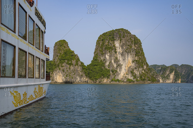 September 18, 2019: Halong Bay in Vietnam, boat tour with Emperor Cruise