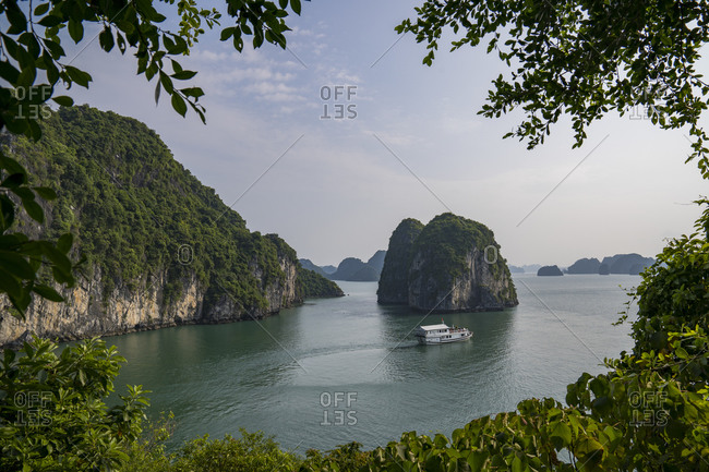 September 18, 2019: Halong Bay in Vietnam, boat tour