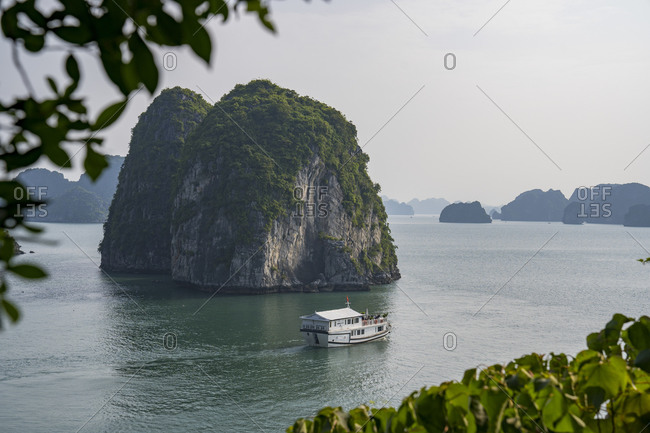 September 18, 2019: Halong Bay in Vietnam, boat tour