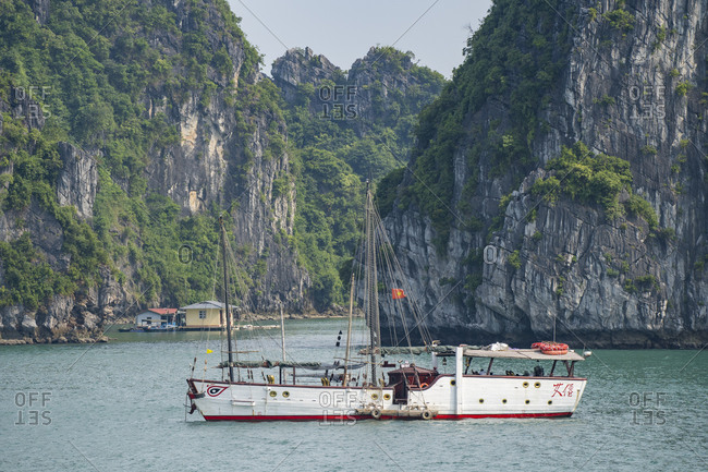 September 18, 2019: Halong Bay in Vietnam, boat tour