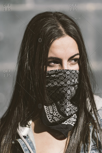 woman with neckerchief stock photos - OFFSET