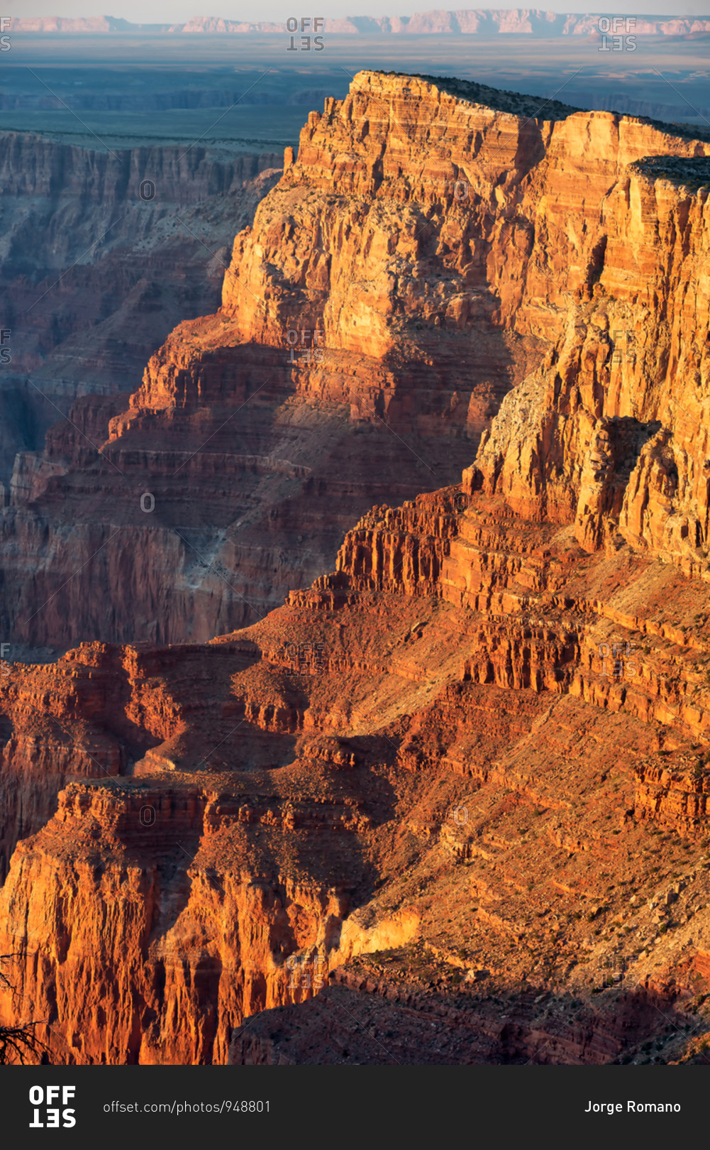 Scenic sunrise view of the Grand Canyon from the South Rim at Desert View