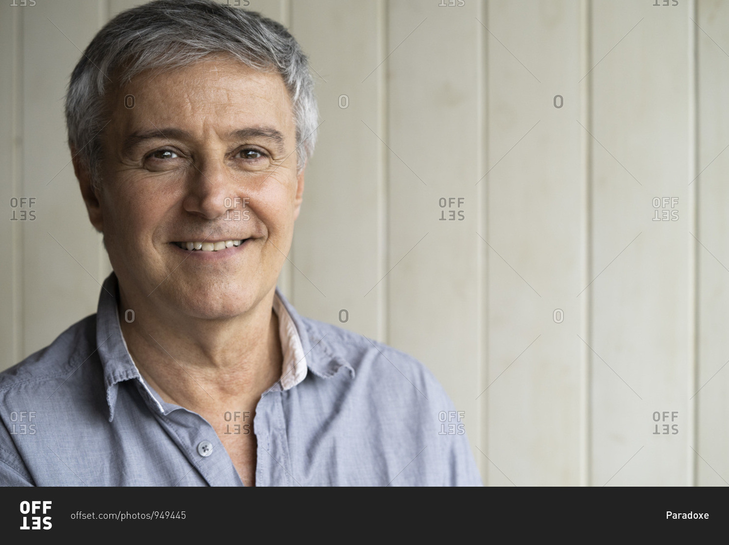 Portrait of mature man alone stock photo - OFFSET
