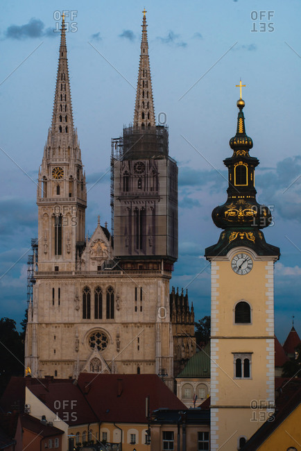 Zagreb Cathedral with clock tower