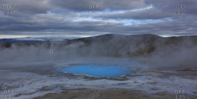 Geyser at the geothermal area at Hveravellir in the center of Iceland