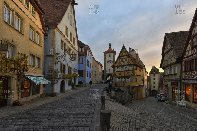 October 30, 2016:  - October 30, 2016: Germany- Rothenburg ob der Tauber- Ploenlein at evening twilight