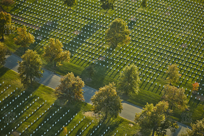 USA- Virginia- Aerial photograph of Arlington National Cemetery