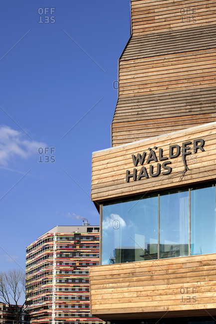 March 25, 2013: Wood House, Woodland House, IGS International Garden Show, Wilhelmsburg, Hamburg, Germany