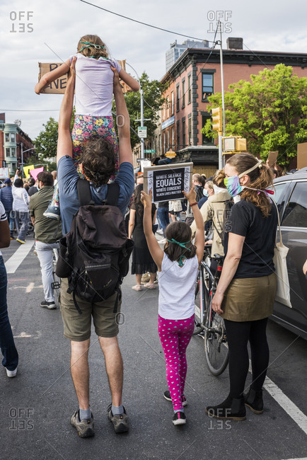 New York City, New York, USA - June 02, 2020: Thousands protested in solidarity for justice in the death of Georg Floyd and demanded change, Park Slope, Brooklyn , New York City, USA.