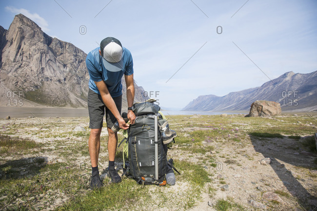 Huge backpack Stock Photos and Images