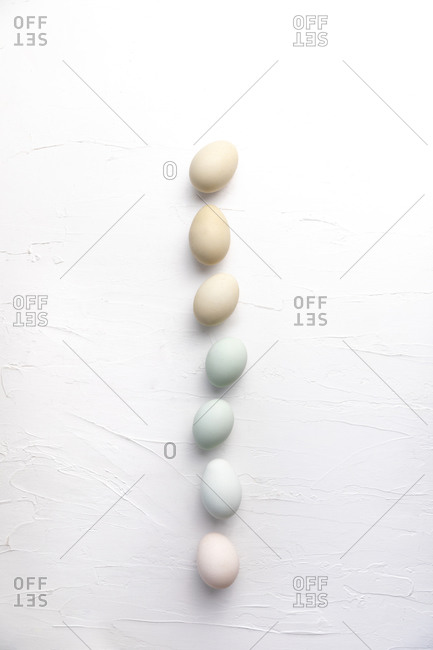 Overhead of fresh farm eggs