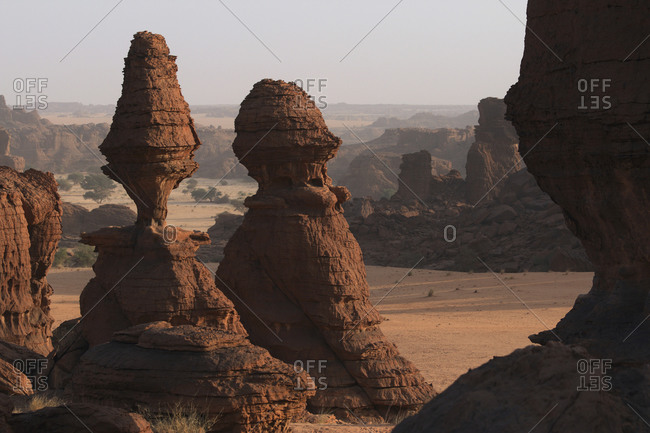 Africa- Chad- View of rock formation at Ennedi range