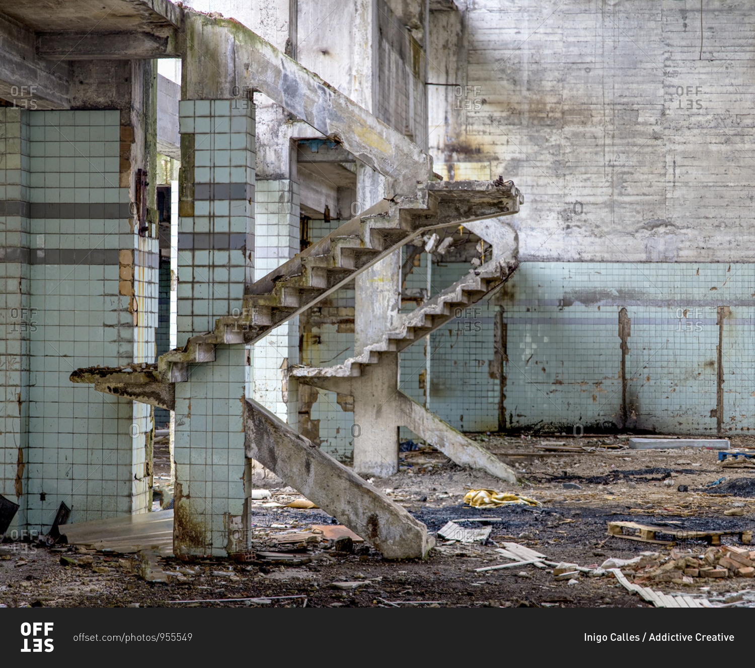 abandoned warehouse wall