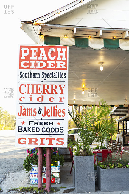 Charleston, South Carolina - March 6, 2019: Sign outside of a restaurant reading "Southern Specialties"