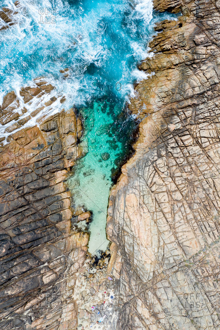 Aerial view of the nature spa in Yallingup, Western Australia, Australia