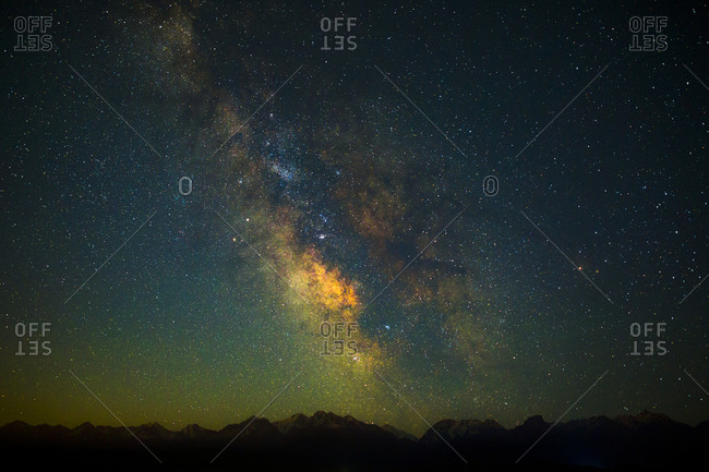 Dark night sky with stars