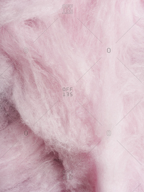 Close up view of soft pink cotton candy texture