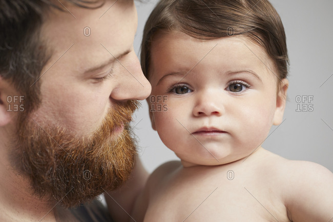 Portrait of father with baby girl