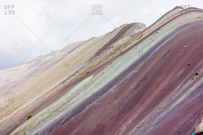 Vinicunca mountain, also known as the Mountain of Seven Colors, or Rainbow Mountain in the Peruvian Andes.