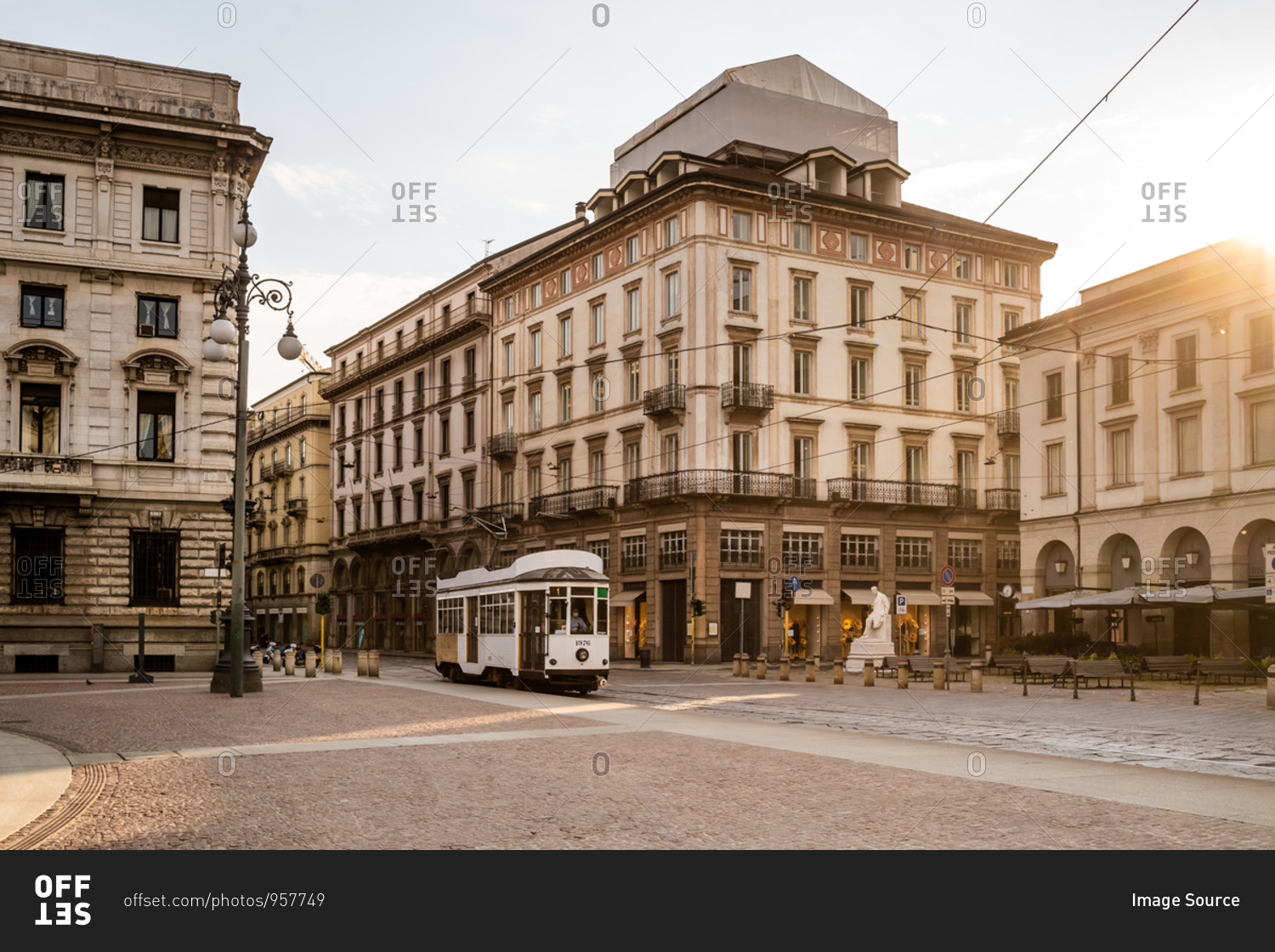 Empty streets in the city of Milan during the Corona Virus lockdown period