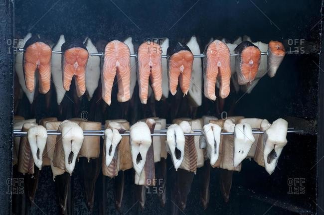 Fish in the smokehouse, Fischland-Darss-Zingst peninsula, Mecklenburg-Western Pomerania, Germany, Europe