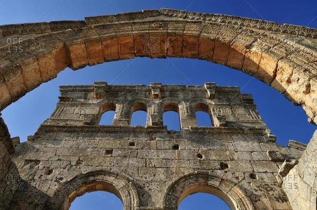 Ruin of Saint Simeon Monastery, Qala´at Samaan, Qalaat Seman archeological site, Dead Cities, Syria, Middle East, West Asia, Asia