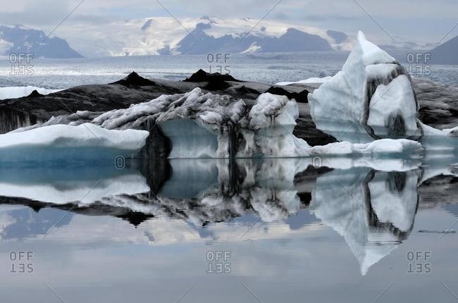 Icebergs in the Joekulsarlon glacial lake, Iceland, Europe