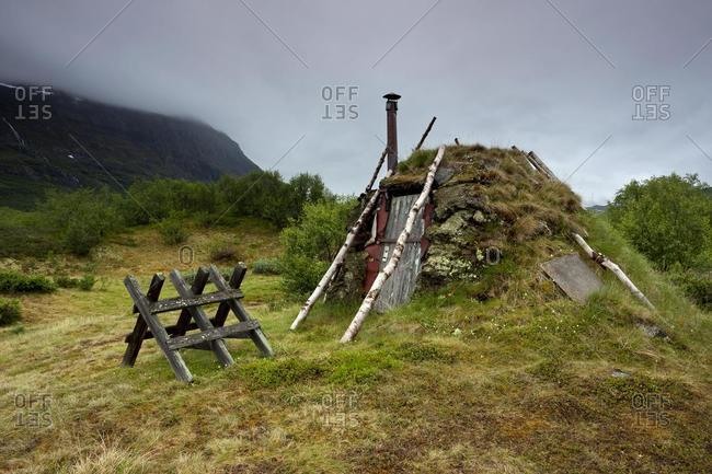 Sami hut in Abisko National Park, Kungsleden, The King's Trail, Lapland, Sweden, Europe