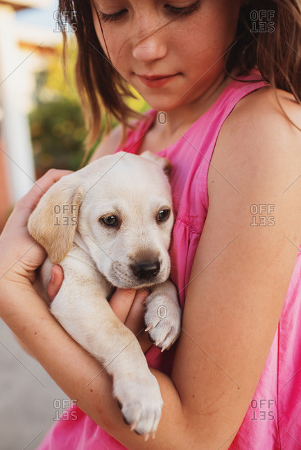 Little girl hot sale puppy