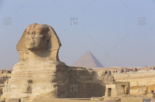 The Great Sphinx of Giza, Pyramid of Mycerinus in the background, UNESCO World Heritage Site, Giza, Egypt, North Africa, Africa